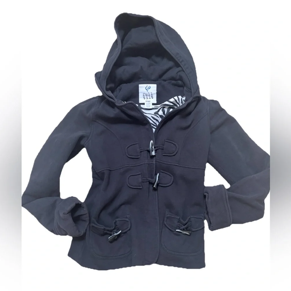 Full Tilt black vintage Y2K toggle button jacket size large